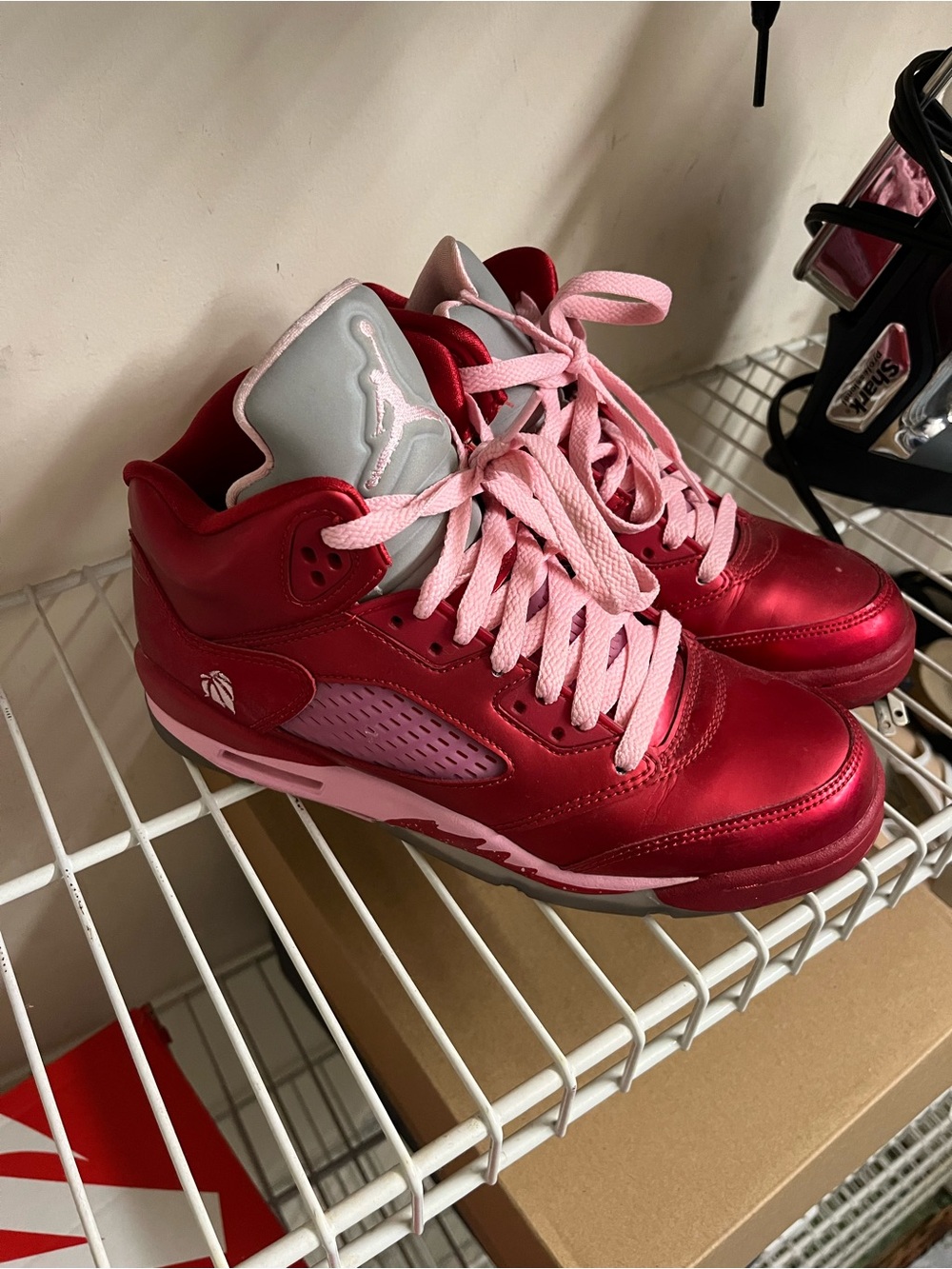 Nike Women's Red and Pink High-Top Sneakers